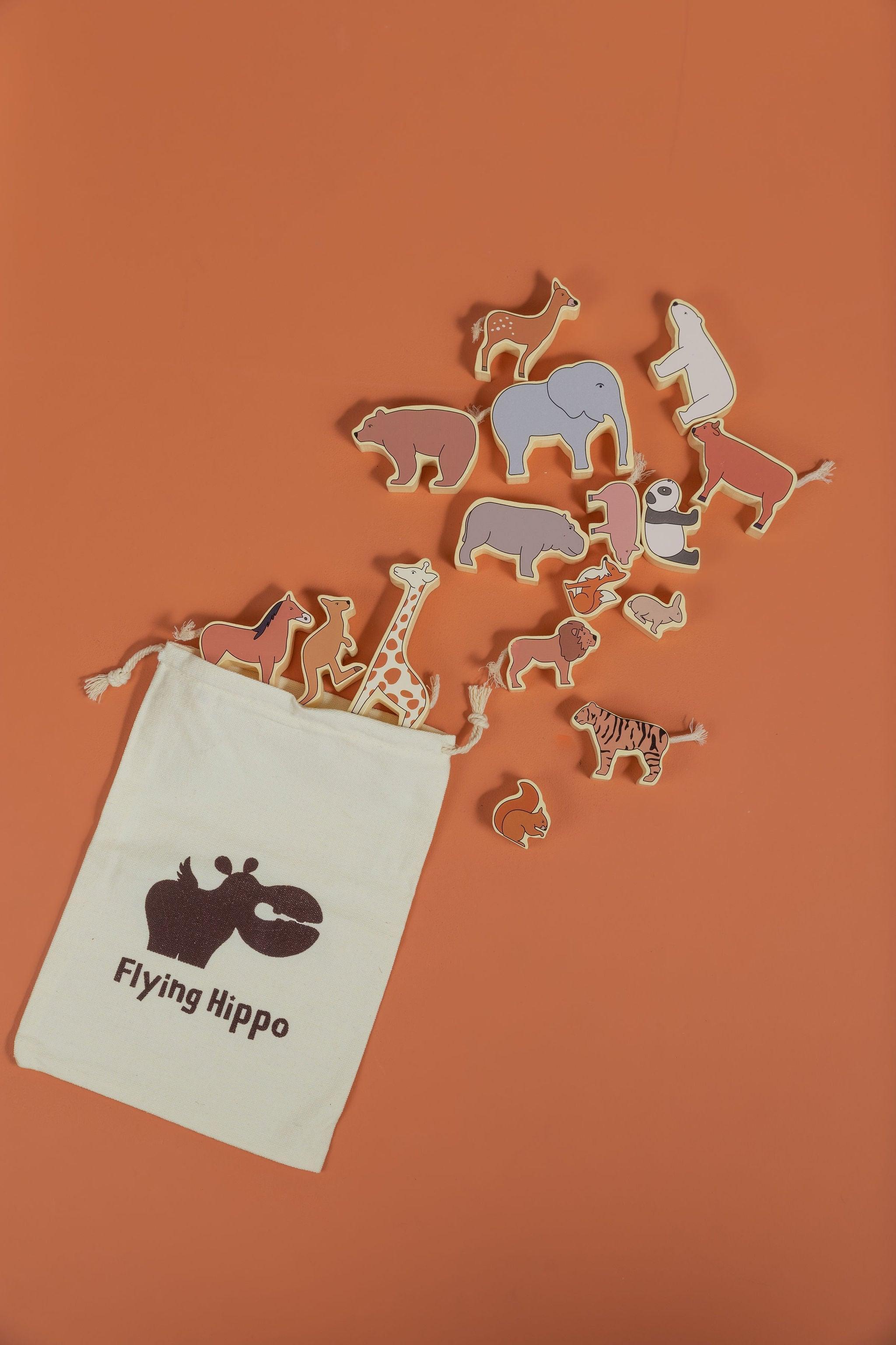 Natural Wooden Stacking Animals - tiny tree toys - tiny tree toys