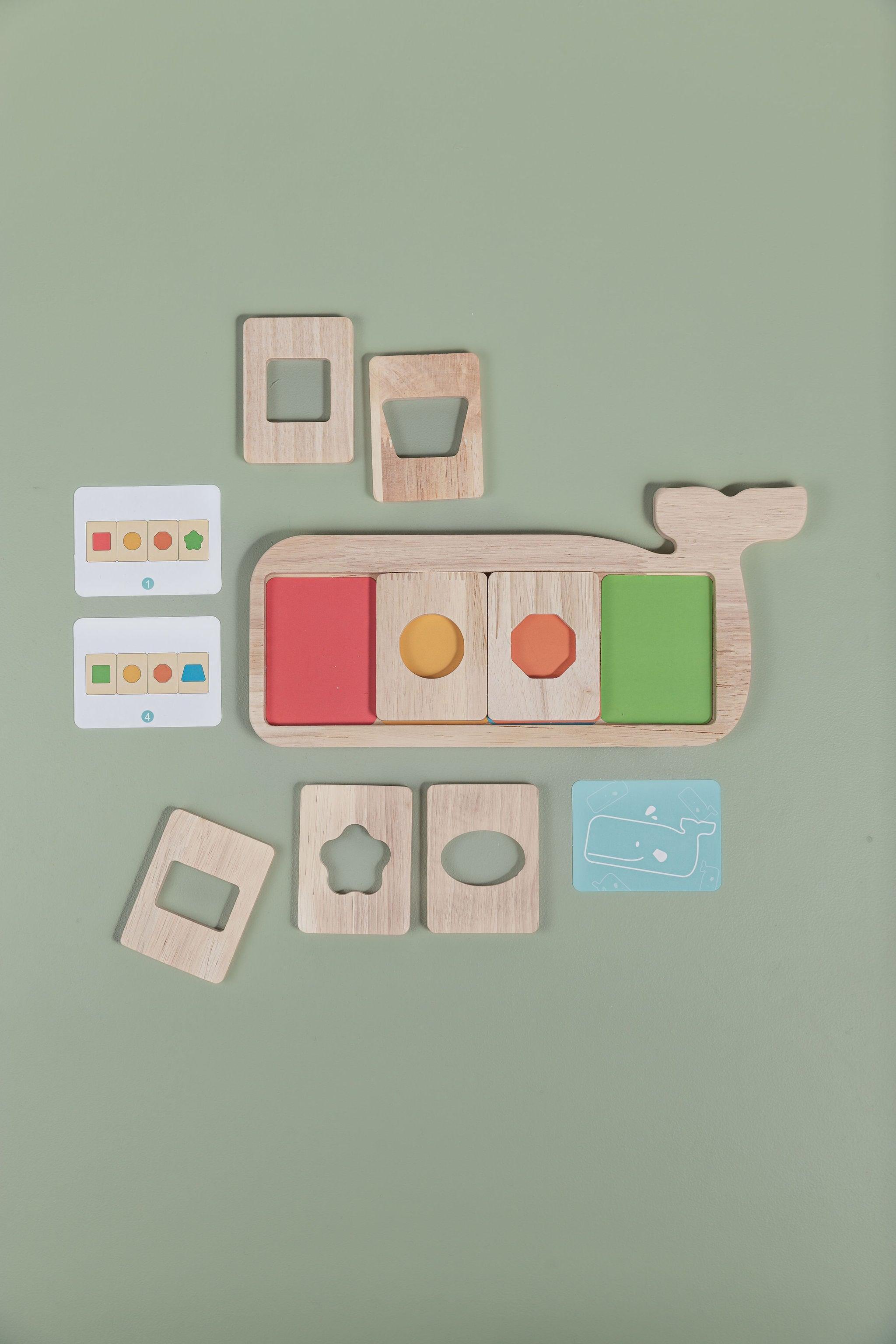 Wooden Colour Whale - tiny tree toys - tiny tree toys