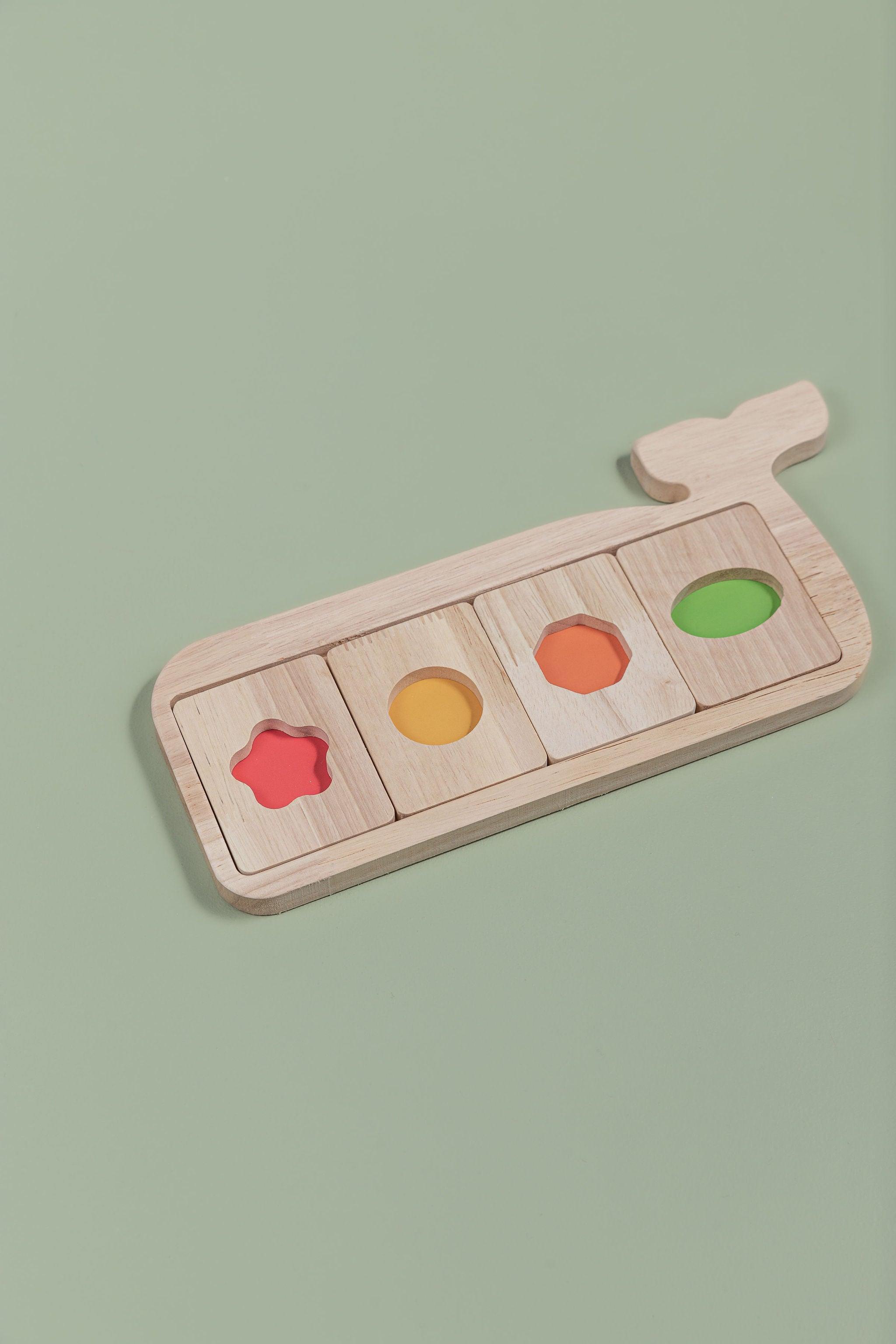 Wooden Colour Whale - tiny tree toys - tiny tree toys