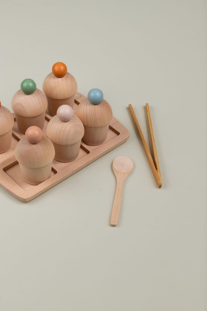 Wooden Cupcake Set - tiny tree toys - nunukids