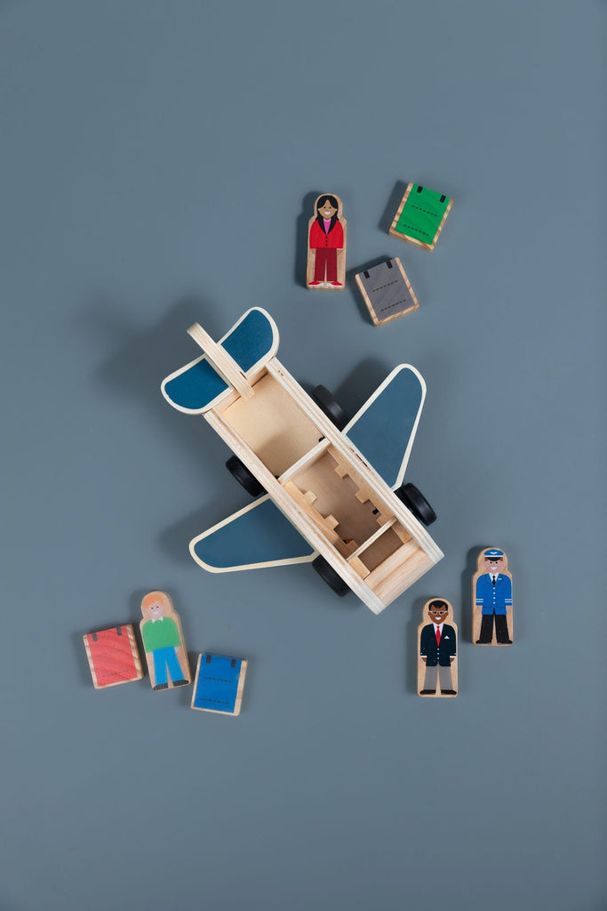 Wooden Plane With Passengers - tiny tree toys - tiny tree toys