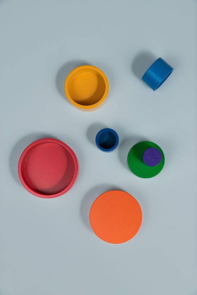Wooden Rainbow Stacking Cups – tiny tree toys