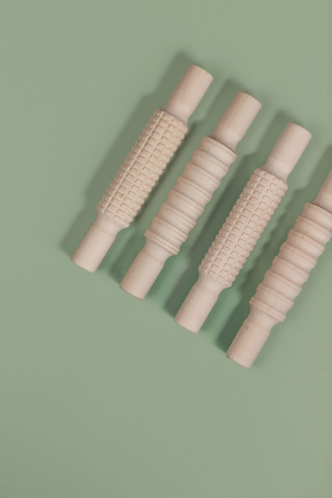 Wooden Textured Rolling Pins (Single) - tiny tree toys - Edx education