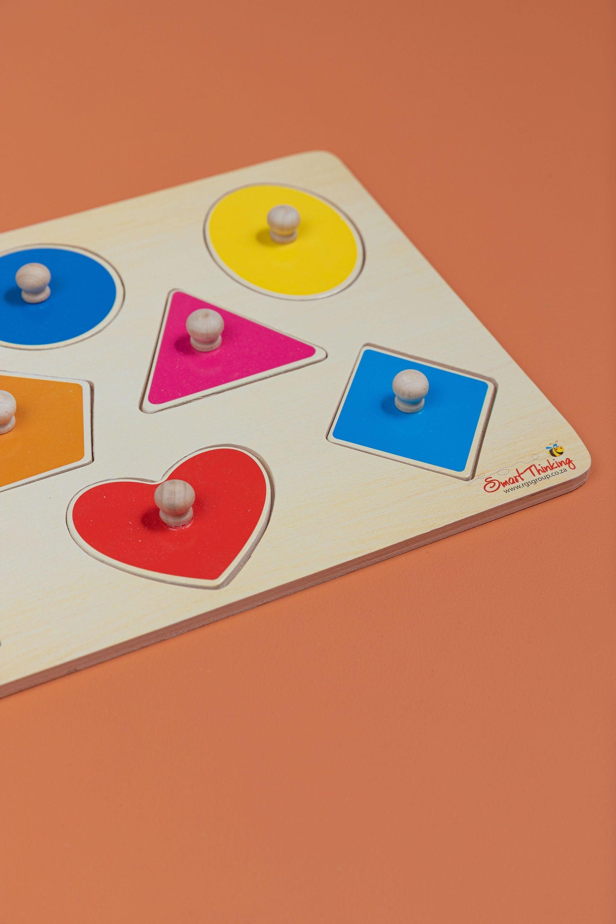 Wooden Tray Puzzle - Shapes - tiny tree toys - Smart Thinking